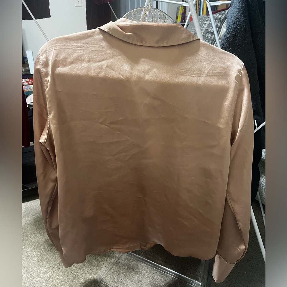 Abercrombie & Fitch Light Brown Satin Top - Picture 3 of 4